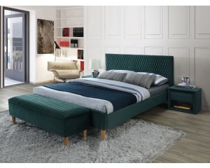 Кровать Signal Azurro Velvet 160х200 зеленый дуб