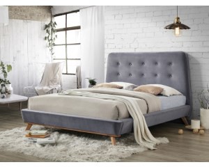 Кровать Signal Dona Velvet 160х200 Серый/Дуб