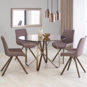 Комплект обідній HALMAR стіл LUNGO  і стільці K-290 Halmar 120/76 cm Коричневий