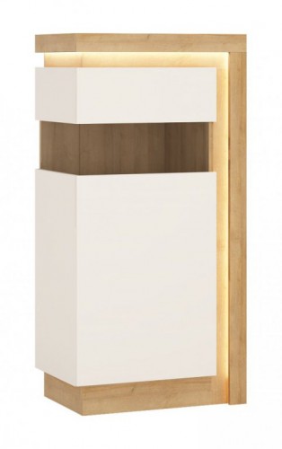 Тумба 1D ліва LYON   LYOV02L  WOJCIK дуб рів'єра / білий блиск