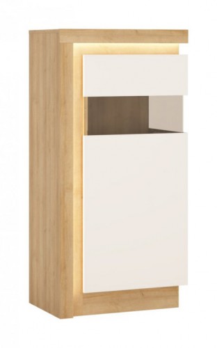 Тумба 1D права LYON LYOV02P WOJCIK дуб рів'єра / білий блиск