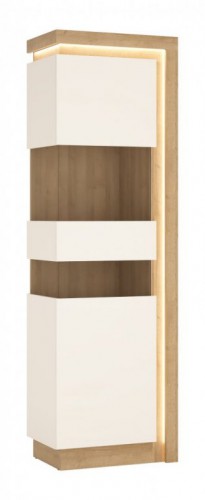 Вітрина 1D LYON   LYOV03L WOJCIK дуб рів'єра / білий блиск