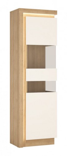 Вітрина 1D права LYON  LYOV03P  WOJCIK дуб рів'єра / білий блиск