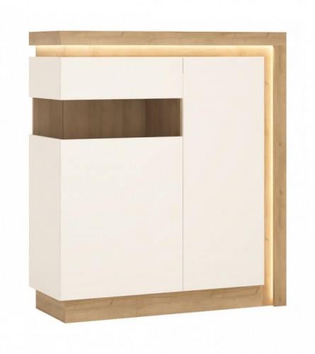 Тумба 2D ліва LYON LYOV04L WOJCIK дуб рів'єра / білий блиск