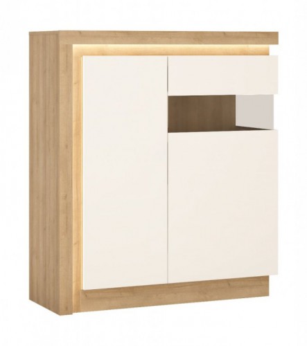 Тумба 2D права LYON LYOV04P WOJCIK дуб рів'єра / білий блиск