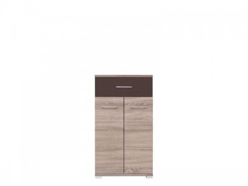 Тумба для обуви Homeline 1 KOM2D1S / 10/6 дуб Сонома темный / темно-коричневый глянец