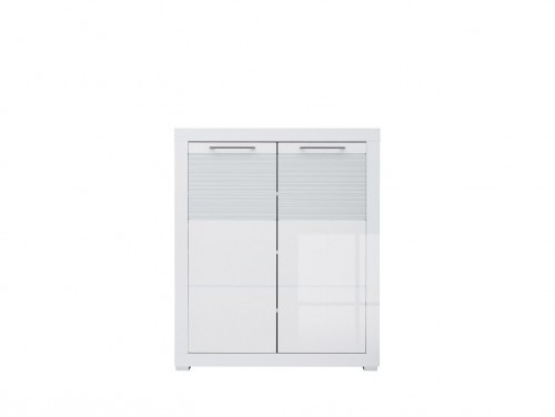 Тумба Flames REG2D / 11/9 BRW белый / белый глянец