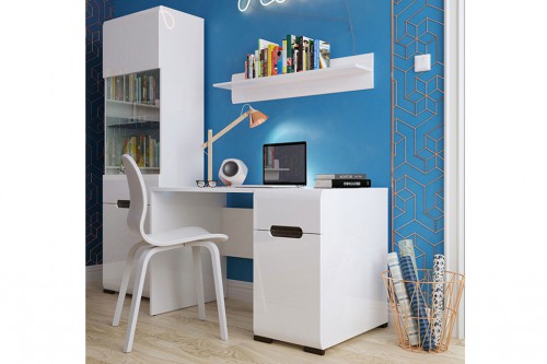 Кабинет Azteca BRW белый / белый глянец