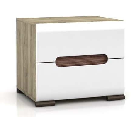 Тумба приліжкова KOM2S / 4/5 Azteca BRW дуб san remo / білий глянець