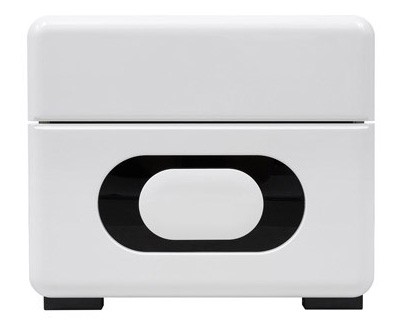 Тумба приліжкова KOM2S / 4/5 ​Byron BRW дуб сан remo світлий / глянець білий