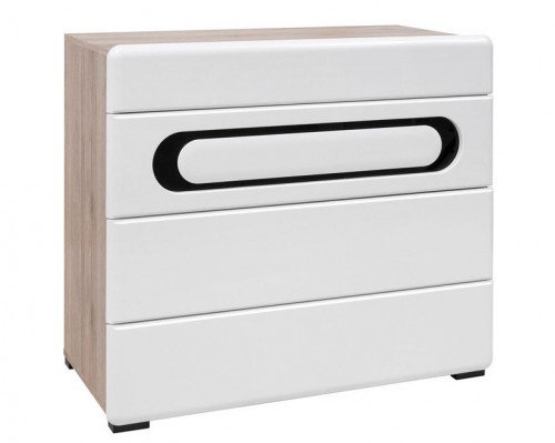Комод KOM4S/9/10 Byron BRW дуб сан remo світлий / глянець білий