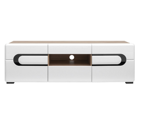 Тумба RTV 2D2S/5/15 Byron BRW дуб сан remo світлий / глянець білий