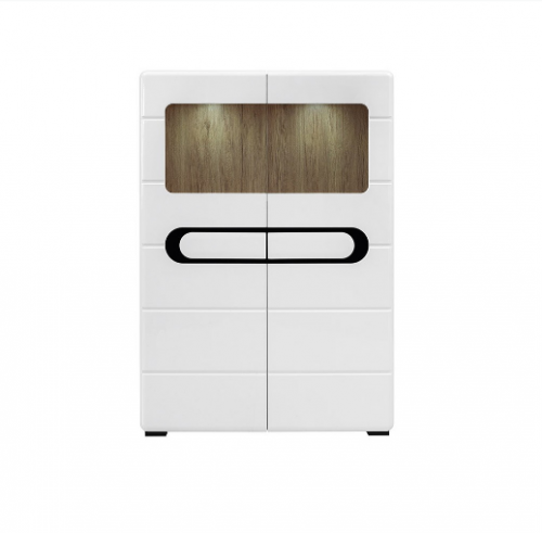 Вітрина REG2W/14/10 Byron BRW дуб сан remo світлий / глянець білий