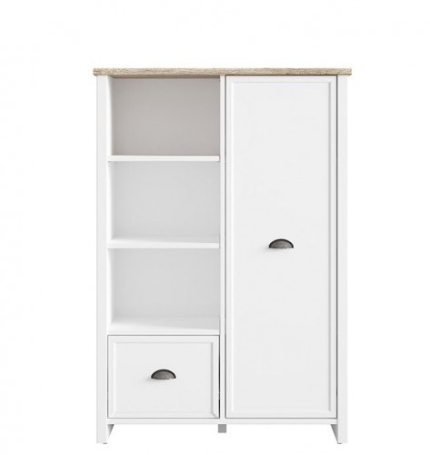 Стеллаж REG1D1S Cannet BRW білий / дуб каньйон монумент