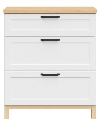 Комод KOM3S Haga BRW белый канадский / дуб польский