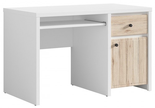 Стіл письмовий BIU1D1S/120  Karet BRW  білий / дуб сан-ремо світлий