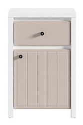 Тумба KOM1D1SP Karet BRW  белый / серый