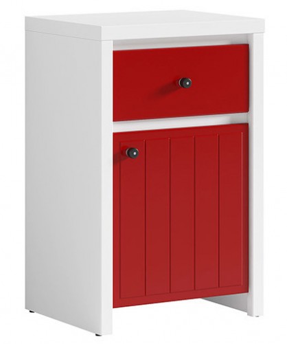 Тумба KOM1D1SP Karet BRW белый / красный