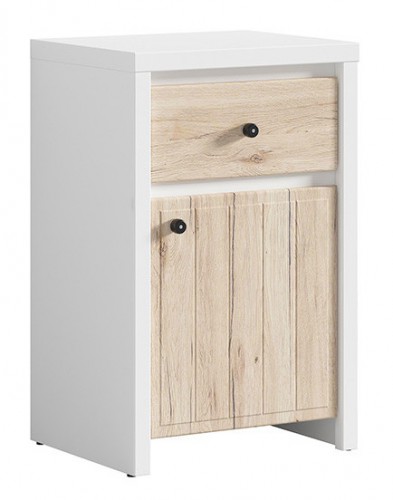 Тумба KOM1D1SP Karet BRW  белый / дуб сан-Ремо светлый