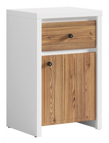 Тумба KOM1D1SP Karet BRW  белый / лиственница sibiu золотая