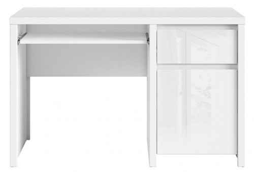 Стіл письмовий KASPIAN BIU1D1S / 120 BRW білий / білий глянець