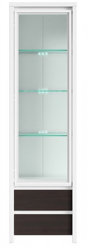 Вітрина REG1W2S Kaspian BRW білий / венге