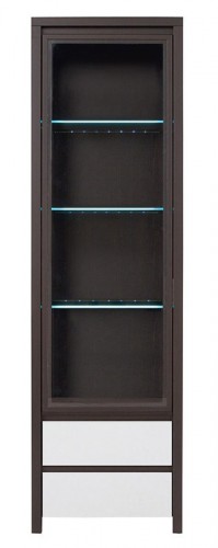 Вітрина REG1W2S Kaspian BRW венге / білий глянець