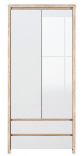 Шафа SZF2D2S Kaspian BRW  дуб сонома / білий глянець