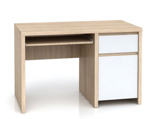 Стіл письмовий BIU1D1S / 120 Kaspian BRW дуб sonoma/білий глянець