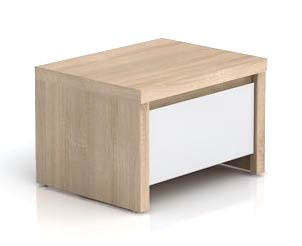 Тумба прикроватная KOM1S Kaspian BRW дуб sonoma/белый глянец