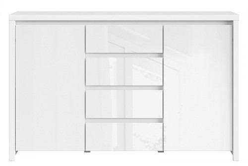Комод KOM2D4S Kaspian BRW білий / білий глянець