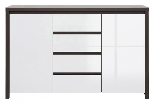 Комод KOM2D4S Kaspian BRW венге / білий глянець