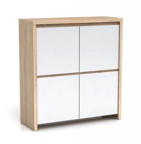 Тумба KOM4D Kaspian BRW дуб sonoma/белый глянец