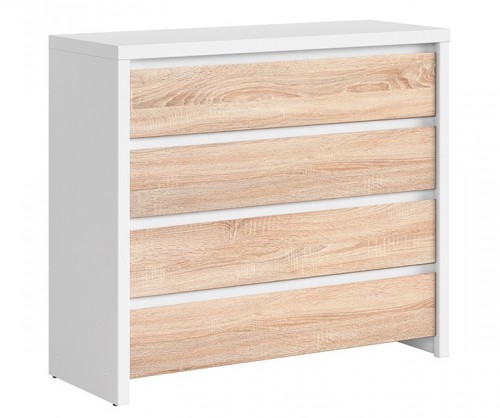 Комод KOM4S Kaspian BRW білий / дуб sonoma