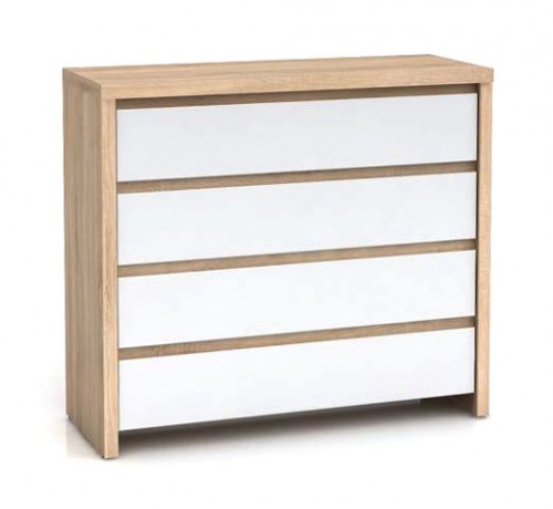 Комод KOM4S Kaspian BRW дуб sonoma/белый глянец