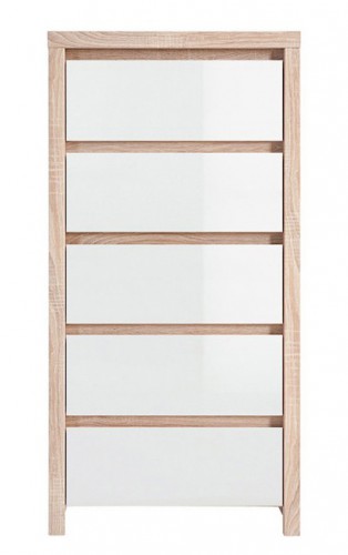 ​Комод KOM5S Kaspian BRW дуб сонома / білий глянець