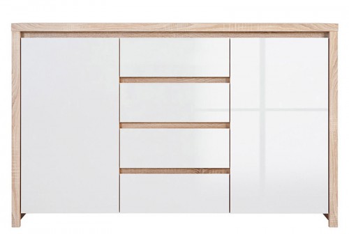 Комод KOM2D4S Kaspian BRW дуб sonoma/белый глянец