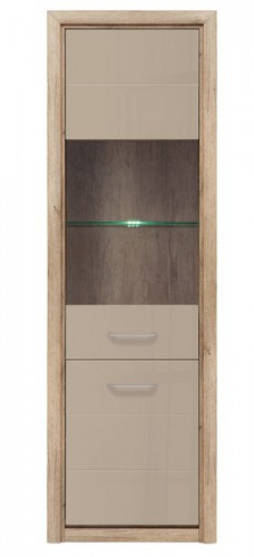 Вітрина REG1D1W   Koen 2 BRW  дуб каньйон монумент / пісочний глянець