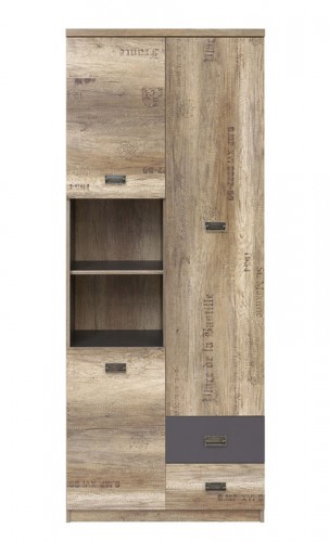 Стелаж REG3D2S Malcolm БРВ дуб каньйон монумент / сірий вольфрам