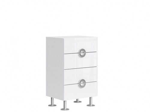 Комод KOM4S / 5/8 Ringo BRW белый альпийский / белый глянец