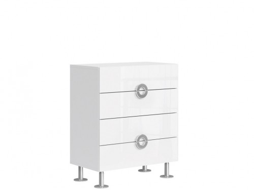 Комод KOM4S / 5/8 Ringo BRW белый альпийский / белый глянец