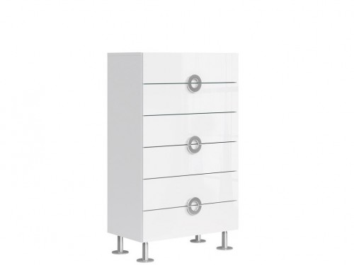 ​Комод KOM6S / 7/12 Ringo BRW  белый альпийский / белый глянец