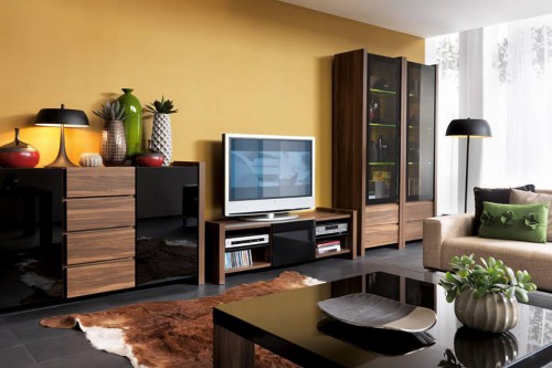 Вітальня Venom BRW горіх merano / чорний глянець