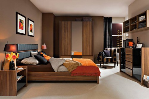 Спальня Venom BRW горіх merano / чорний глянець