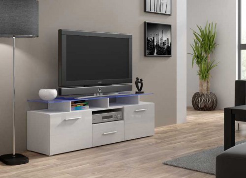 Тумба ТВ EVORA MINI RTV Сama белый / белый глянец