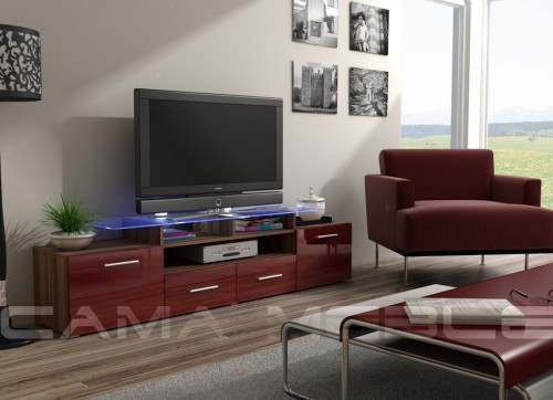 Тумба ТВ EVORA RTV Сama слива / бордовый глянец