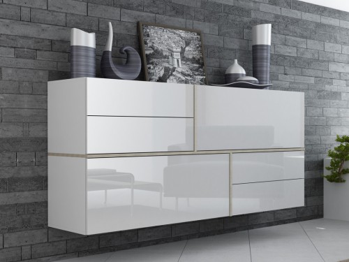 Комод навесной Goya Cama белый / дуб Сонома