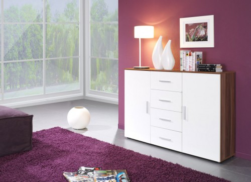 Комод Uni Cama слива / белый глянец