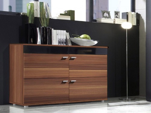 Комод Logo II Cama слива / черный глянец