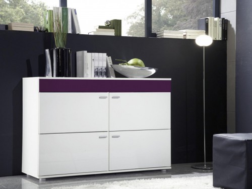 Комод Logo II Cama белый-фиолетовый глянец